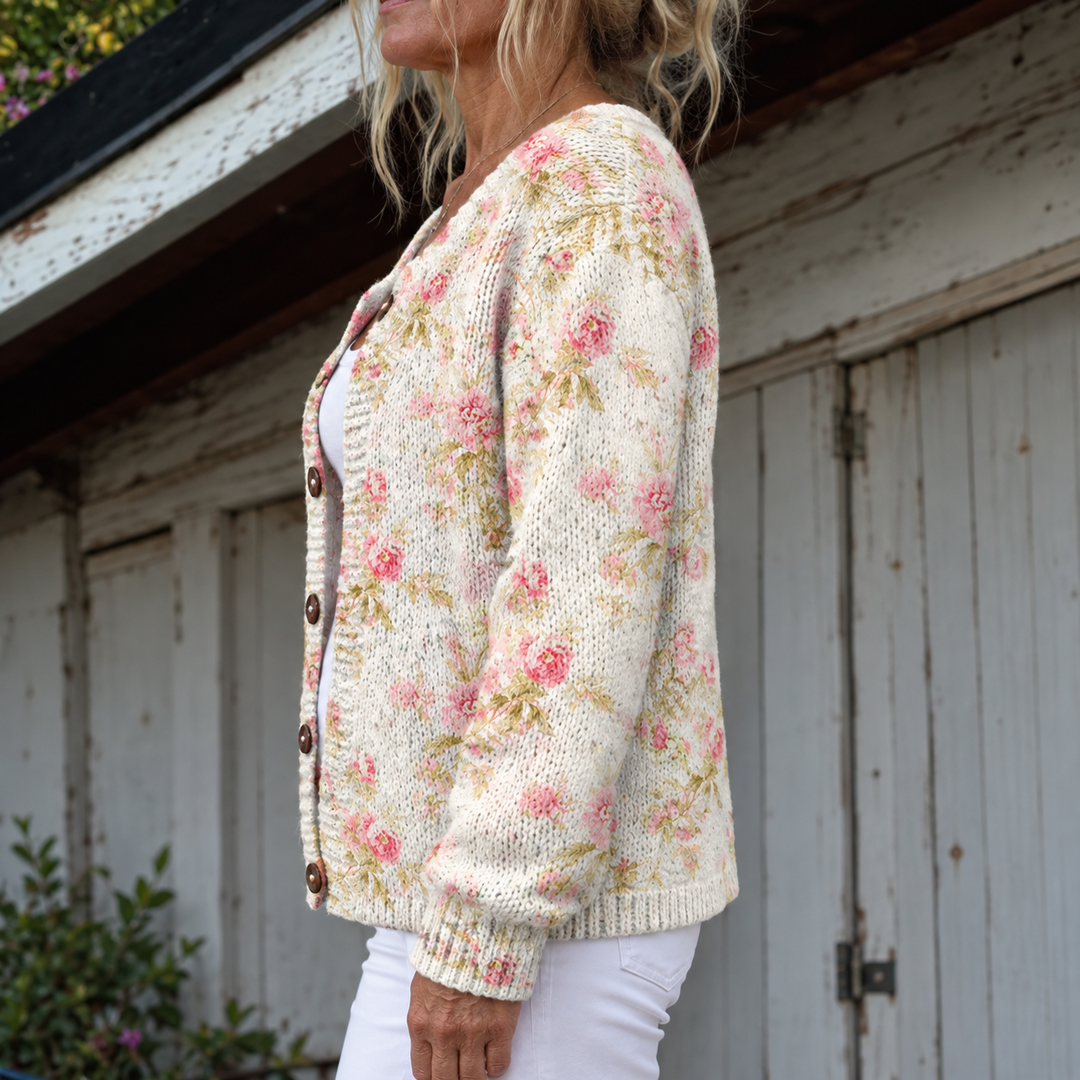 Kendra Garden-Rose Knit Cardigan