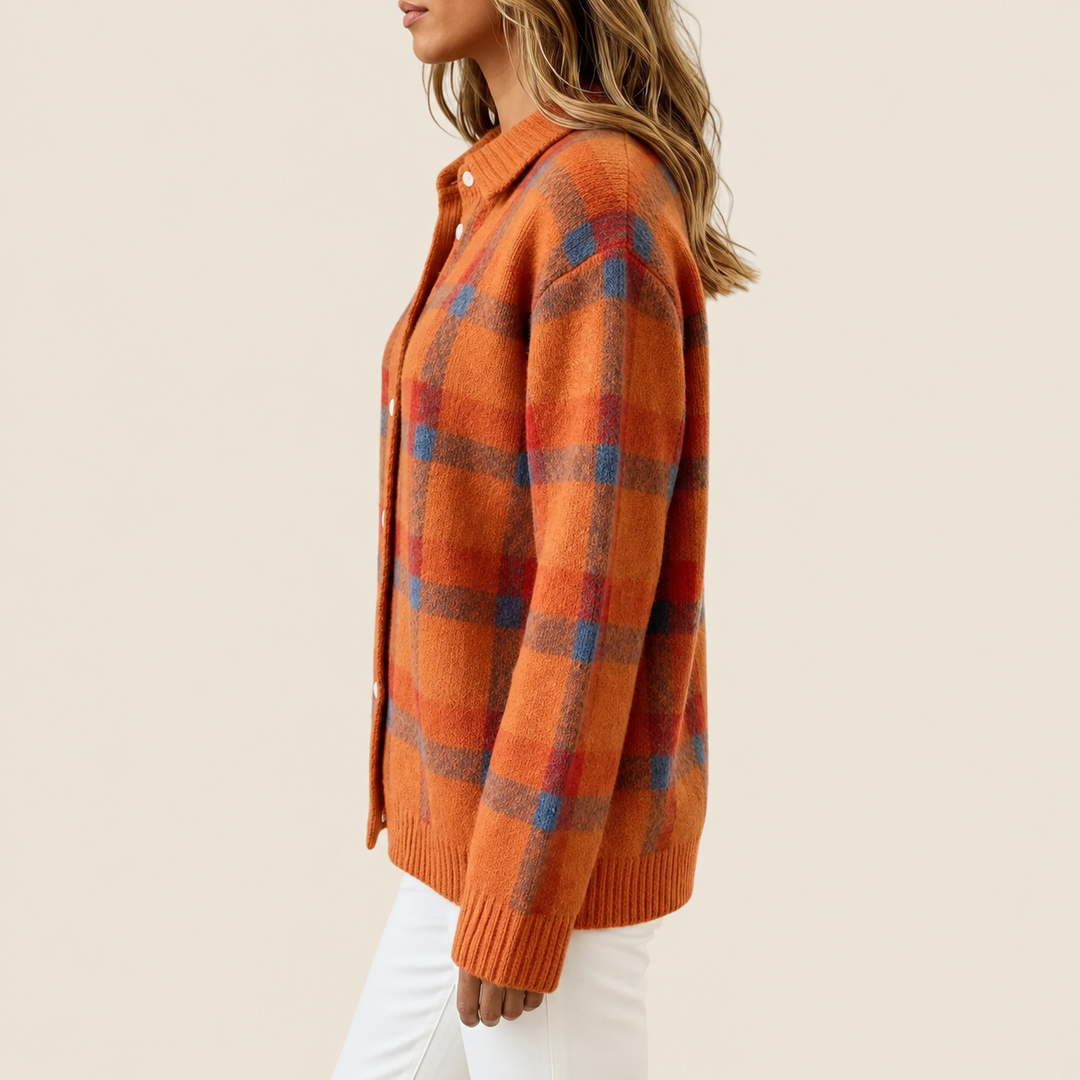Hadley Plaid Knit Cardigan