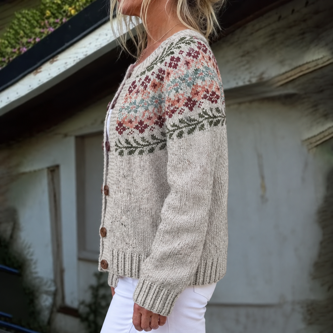 Madeline Patterned Knit Cardigan
