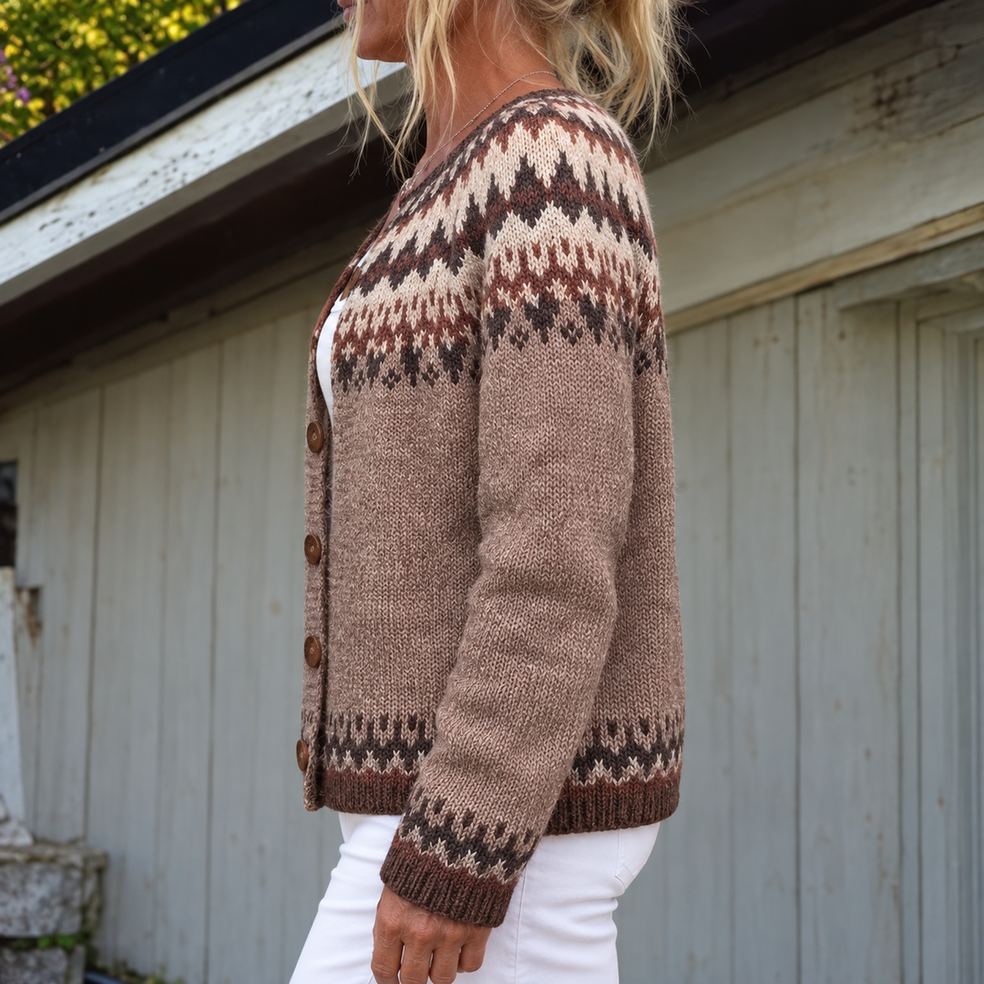 Aria Neutral Heritage Knit Cardigan