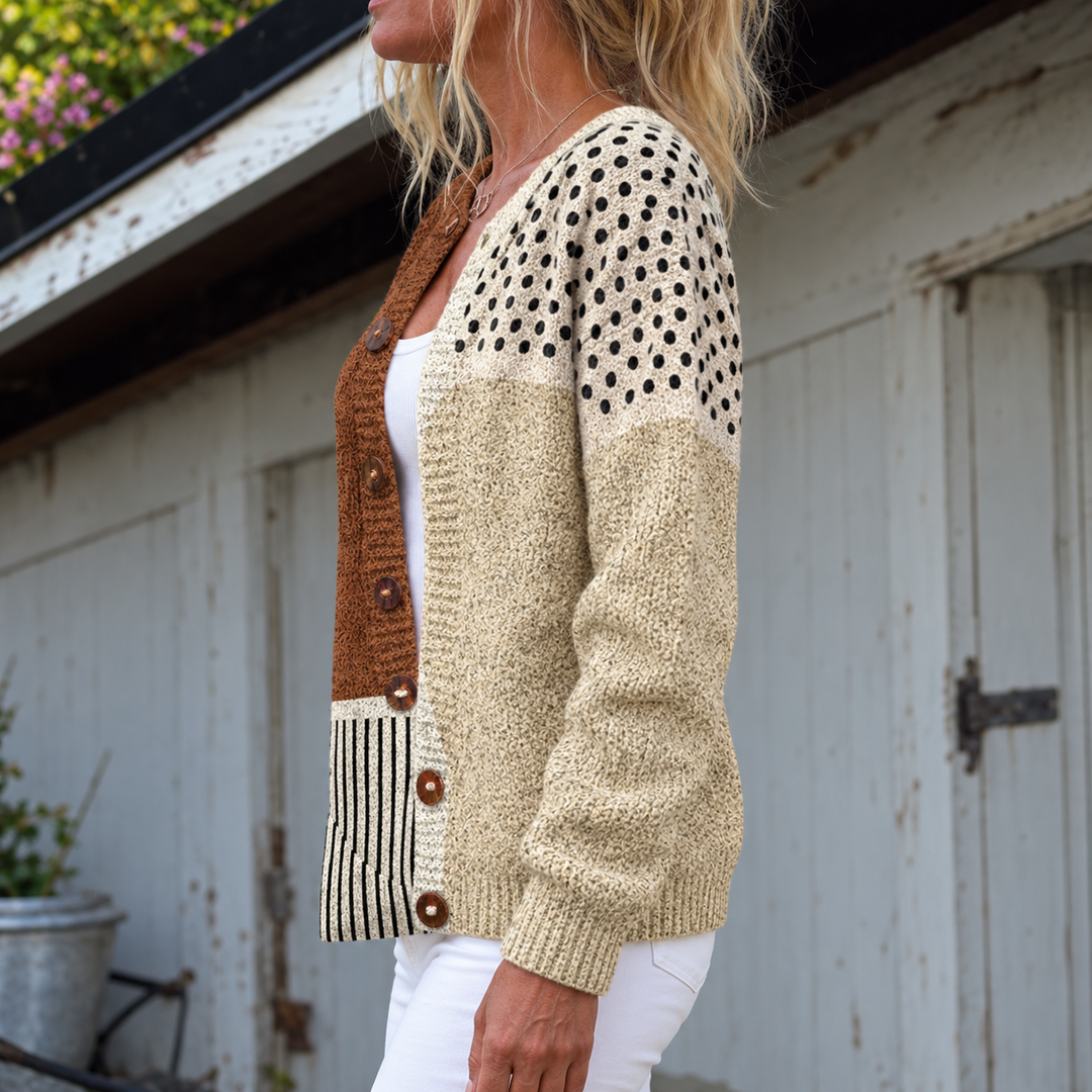 Eloise Patchwork Knit Cardigan