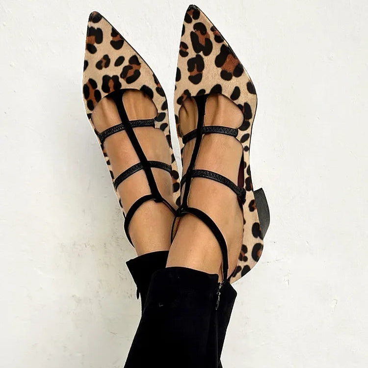 Bridget Leopard-Print Strappy Heels