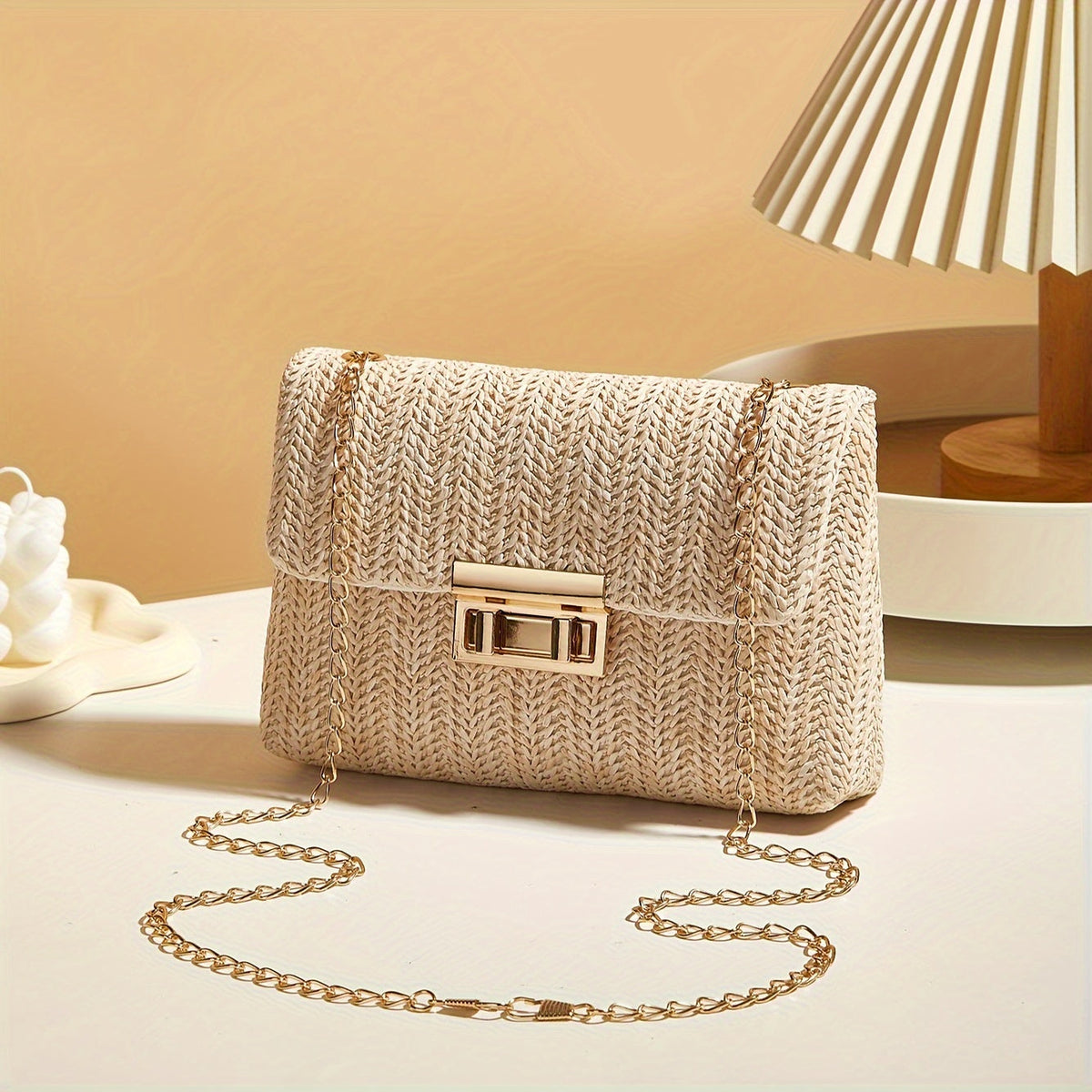 Charlotte Woven Chain Crossbody Bag
