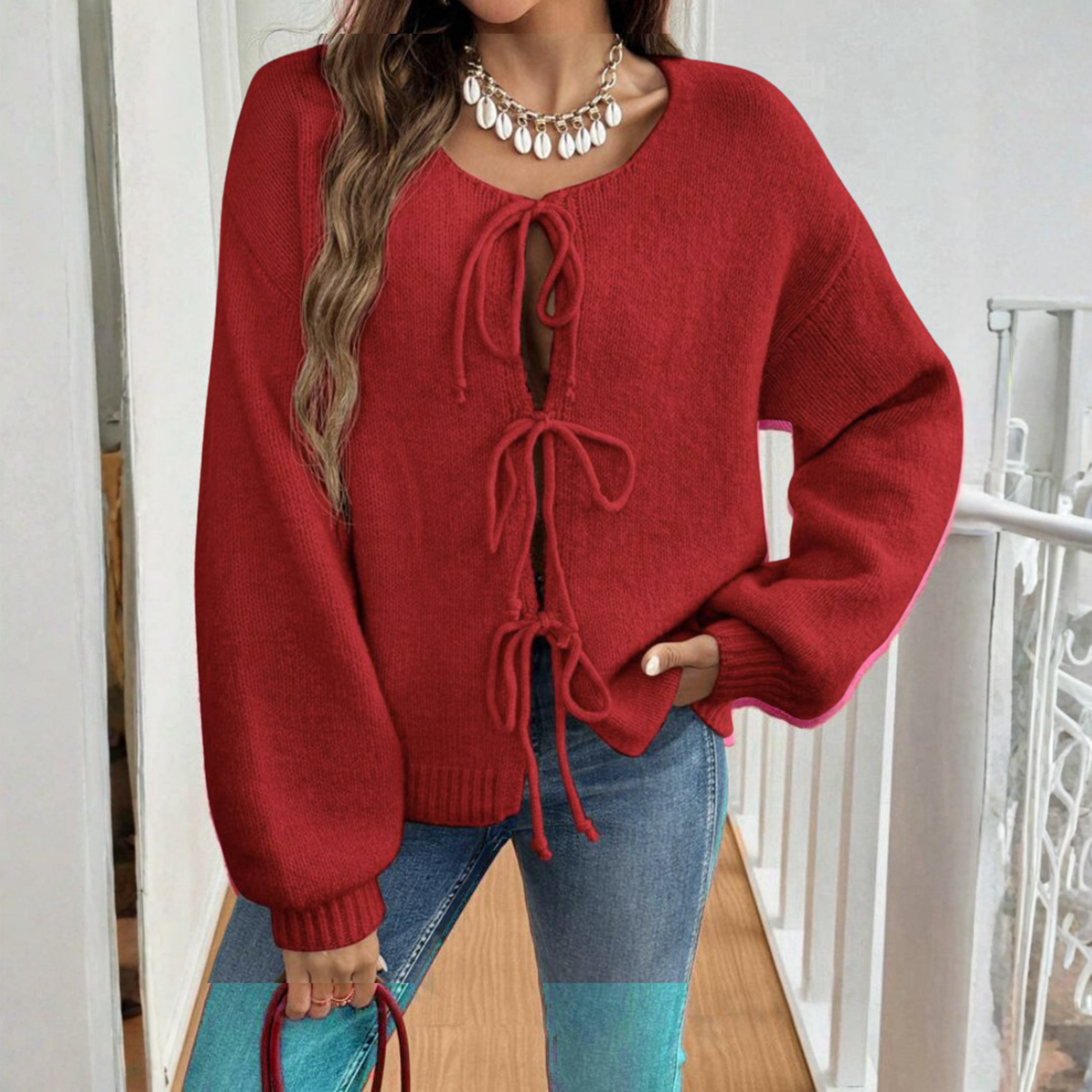 Madeline Tie-Front Knit Cardigan