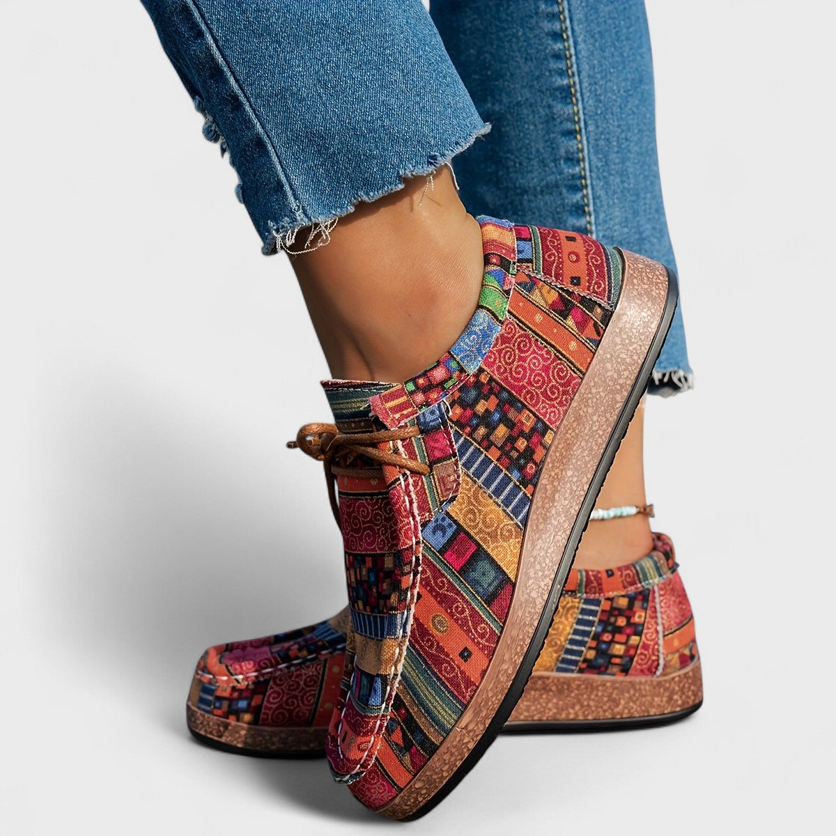 Amélie Orthopedic Boho Patchwork Sneakers