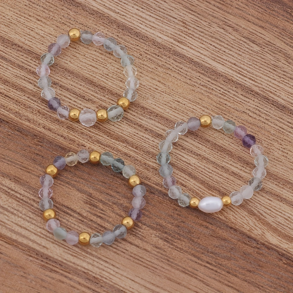 Sienna Three-Piece Beaded Ring Set