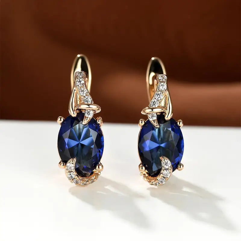 Adeline Blue Stone Drop Earrings