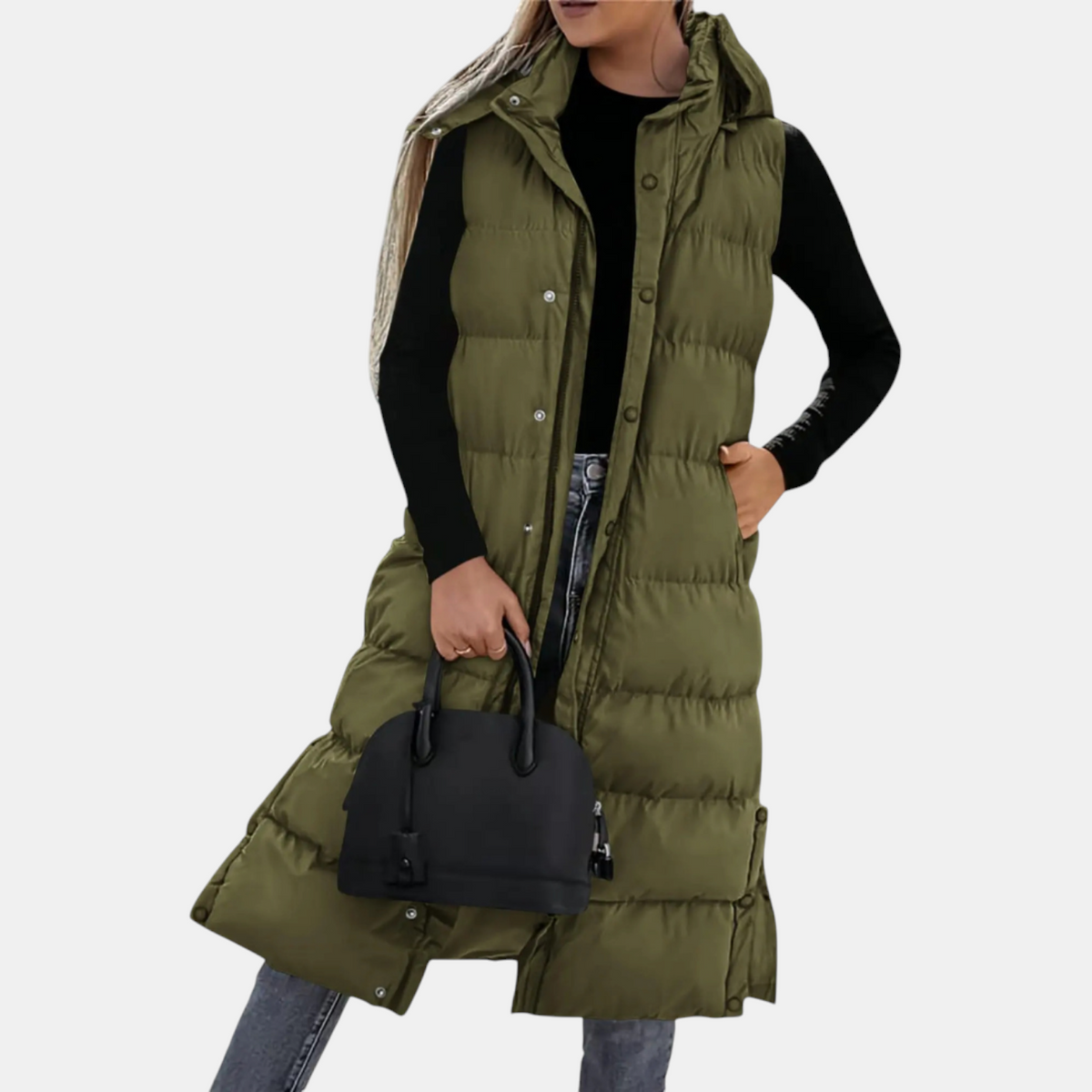 Avery Hooded Maxi Puffer Vest