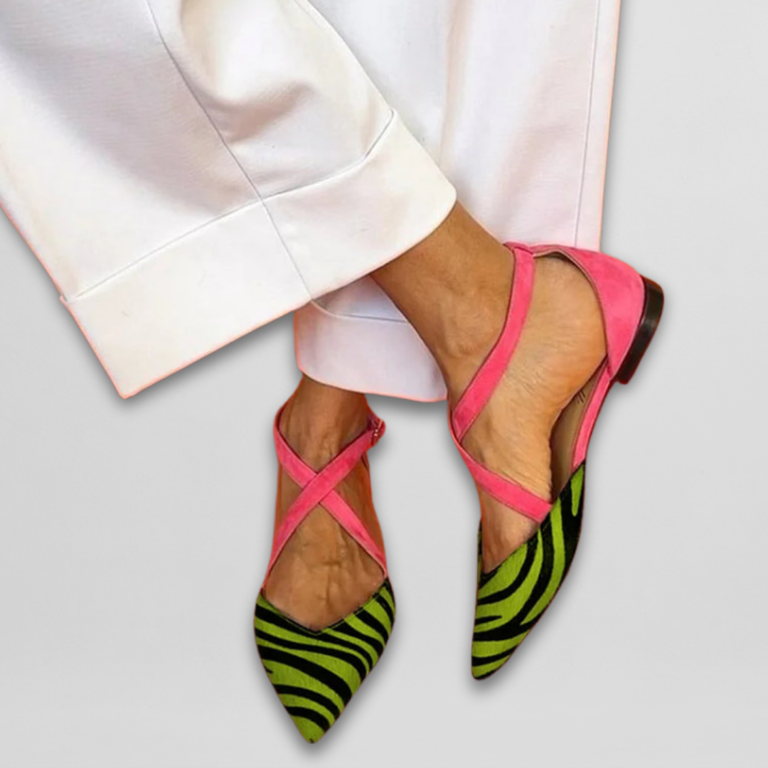 Fern Cross-Strap Pointed Flats