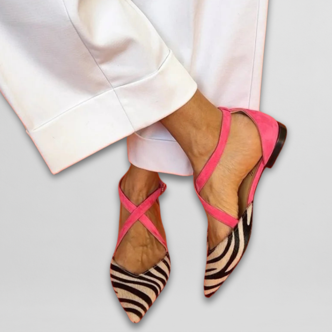 Fern Cross-Strap Pointed Flats