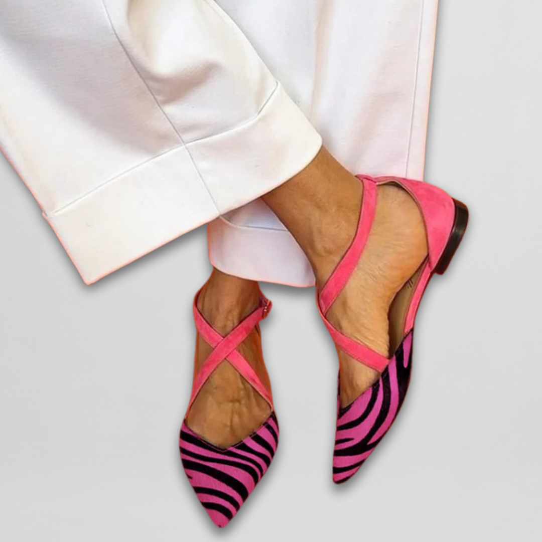 Fern Cross-Strap Pointed Flats