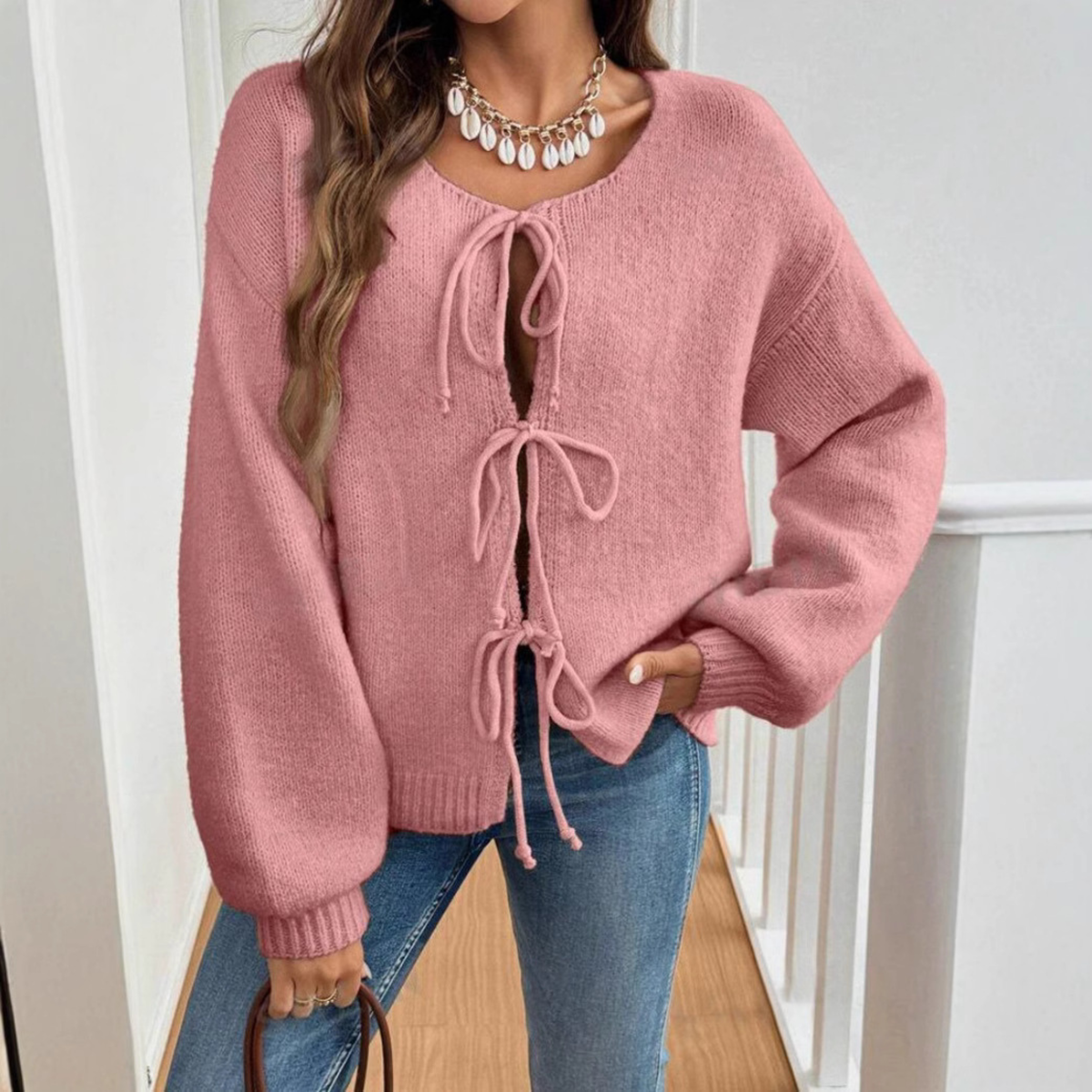 Madeline Tie-Front Knit Cardigan