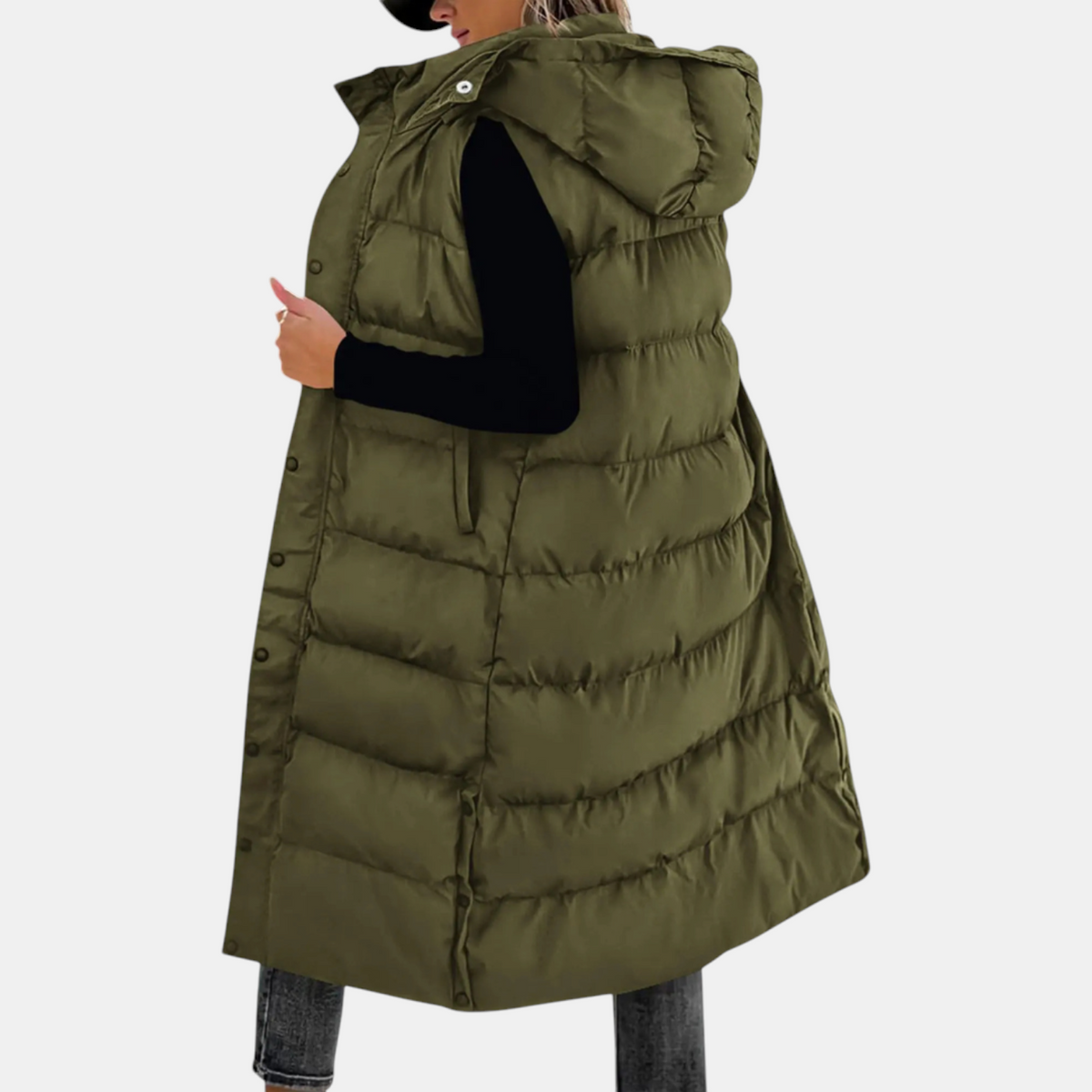 Avery Hooded Maxi Puffer Vest