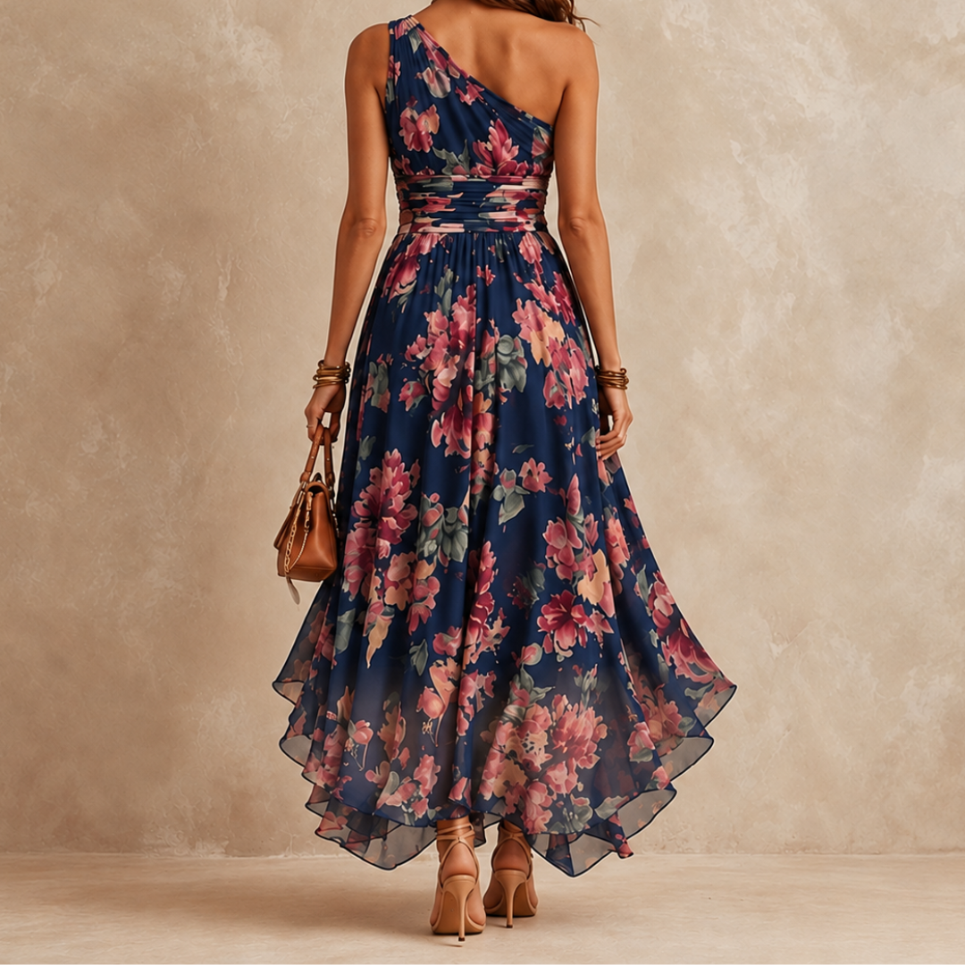 Celestine One-Shoulder Floral Maxi Dress