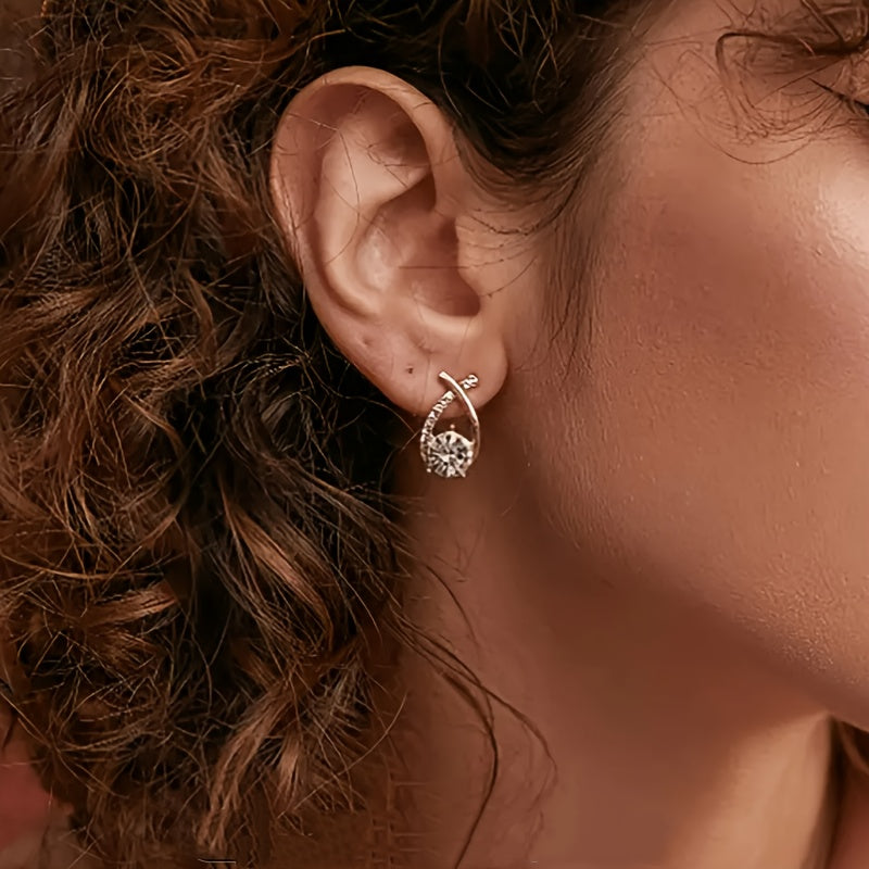 Celeste Sculpted Stone Stud Earrings