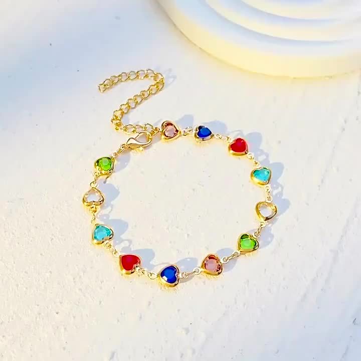 Chloe Multicolor Heart Bracelet