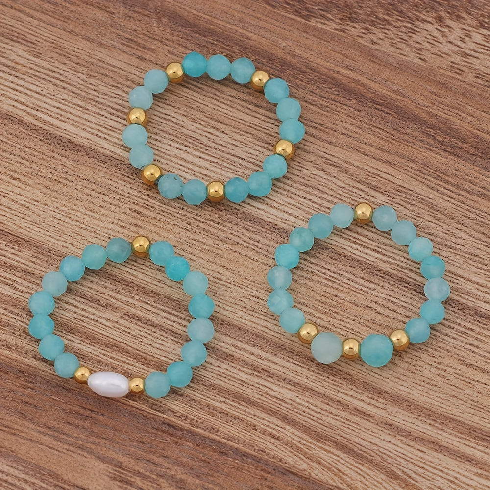 Sienna Three-Piece Beaded Ring Set