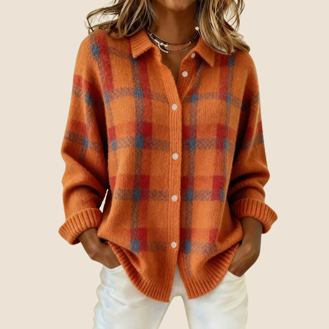 Hadley Plaid Knit Cardigan