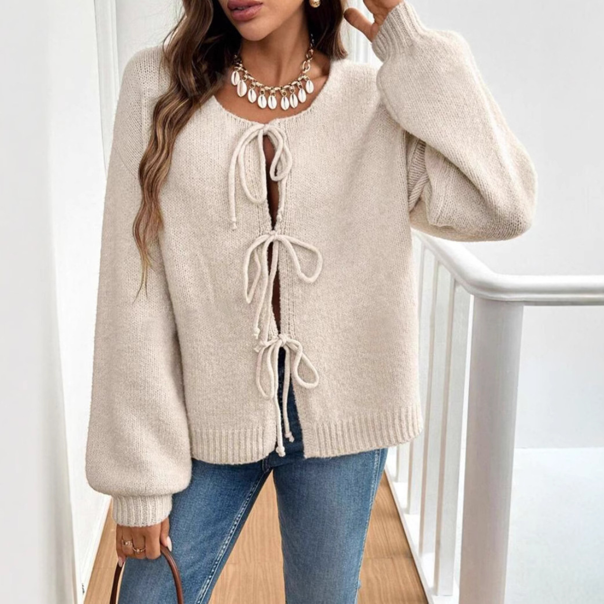 Madeline Tie-Front Knit Cardigan