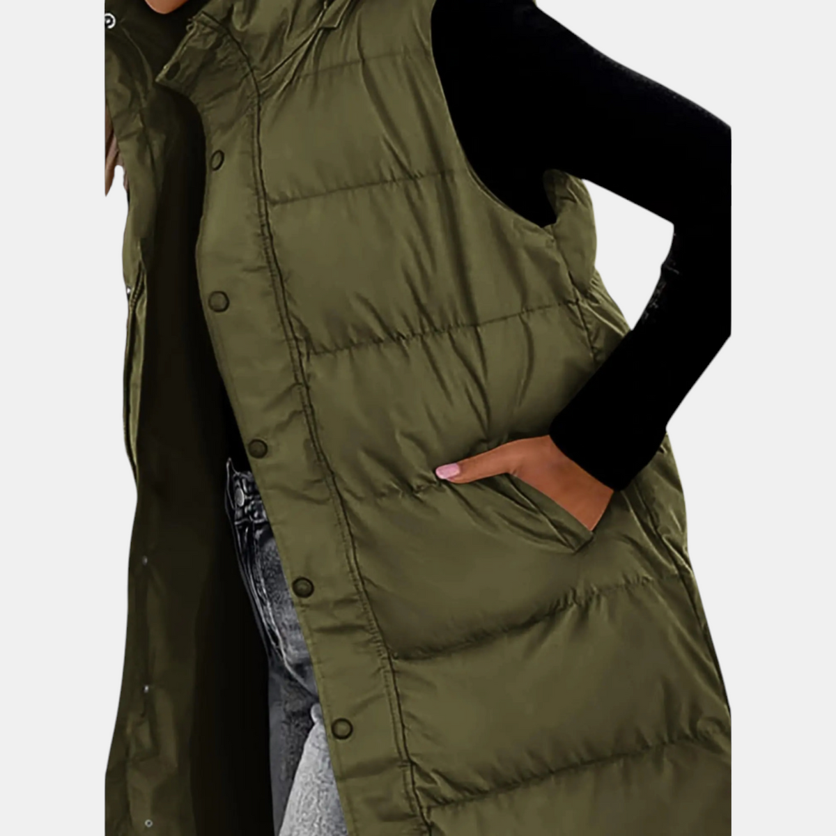 Avery Hooded Maxi Puffer Vest