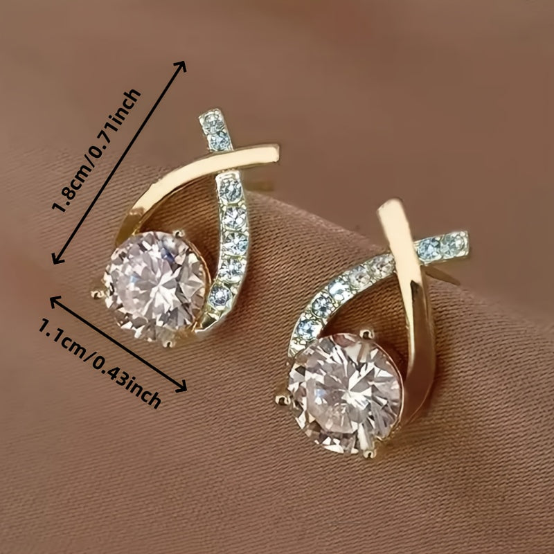 Celeste Sculpted Stone Stud Earrings