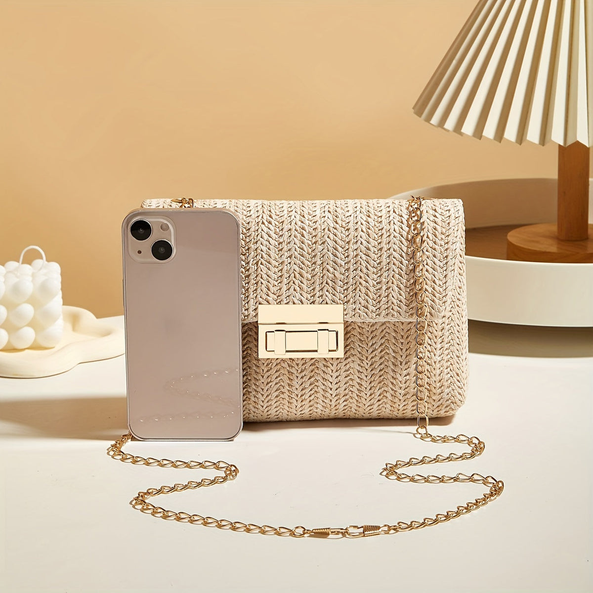 Charlotte Woven Chain Crossbody Bag