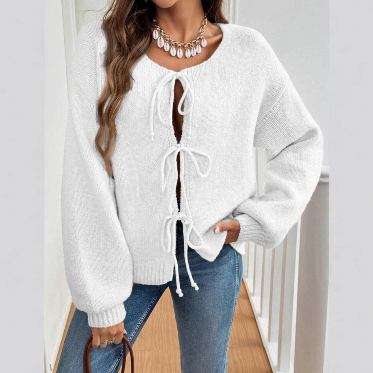 Madeline Tie-Front Knit Cardigan