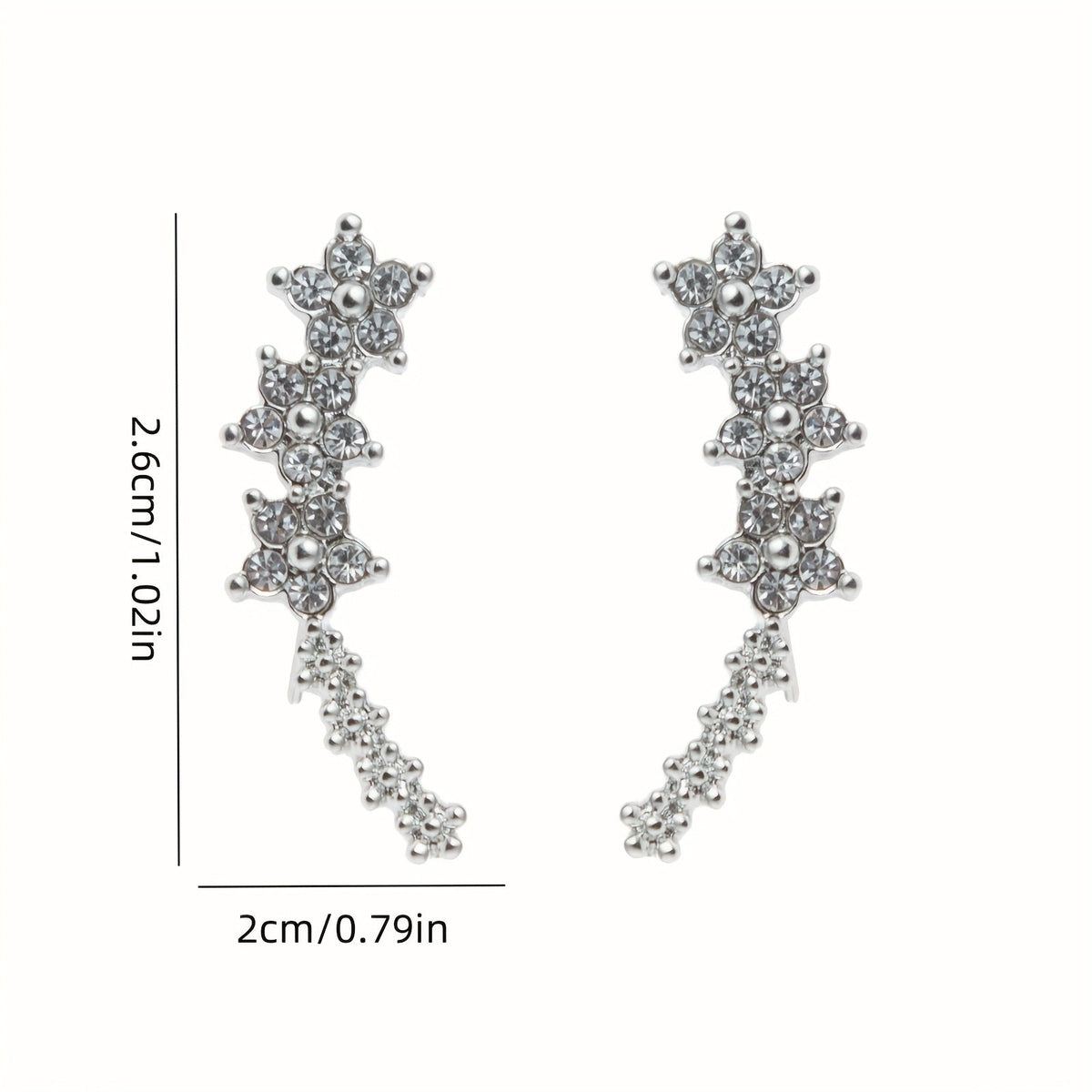 Elara Floral Stone Ear Climbers
