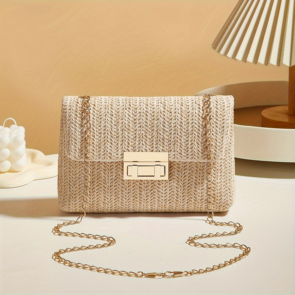 Charlotte Woven Chain Crossbody Bag