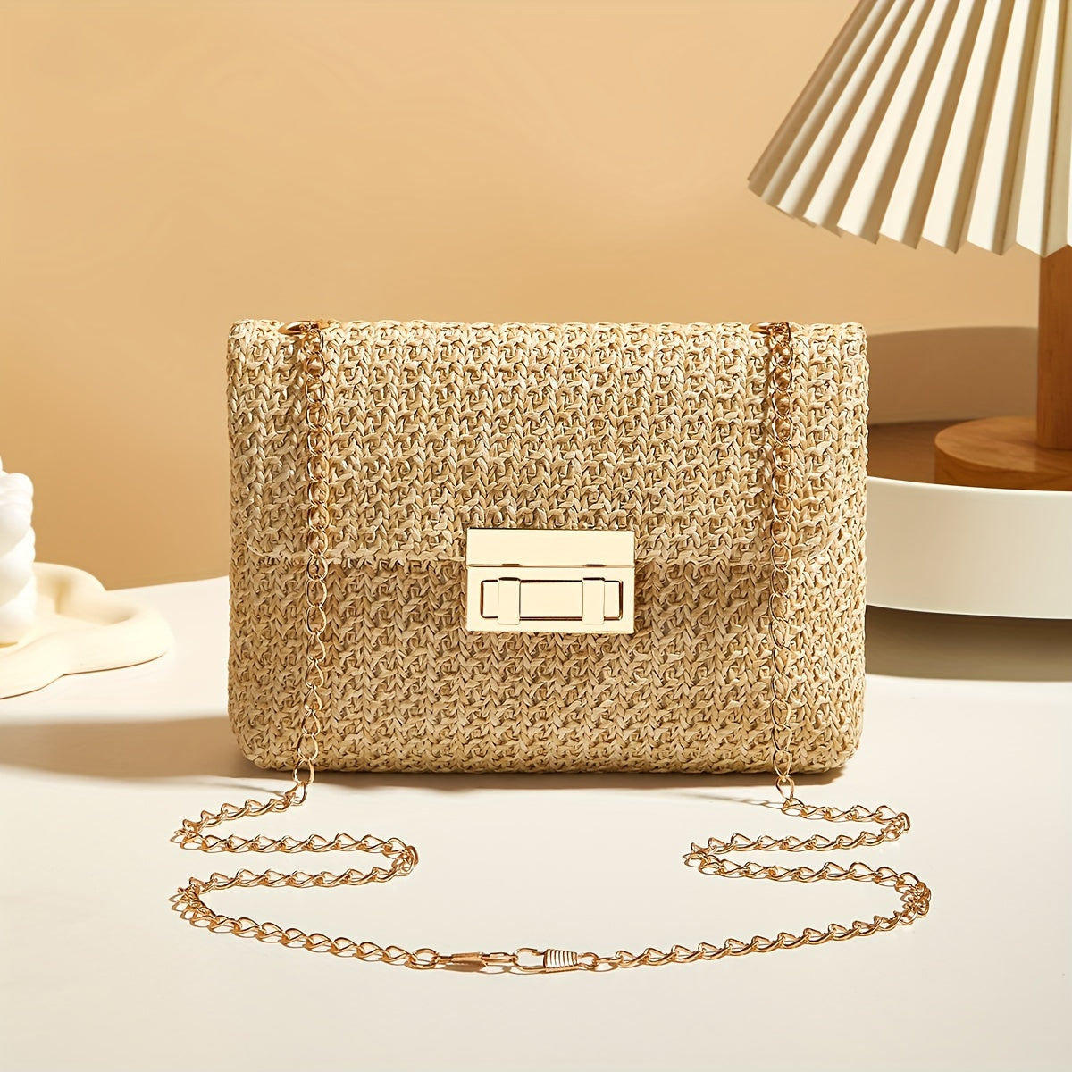 Charlotte Woven Chain Crossbody Bag