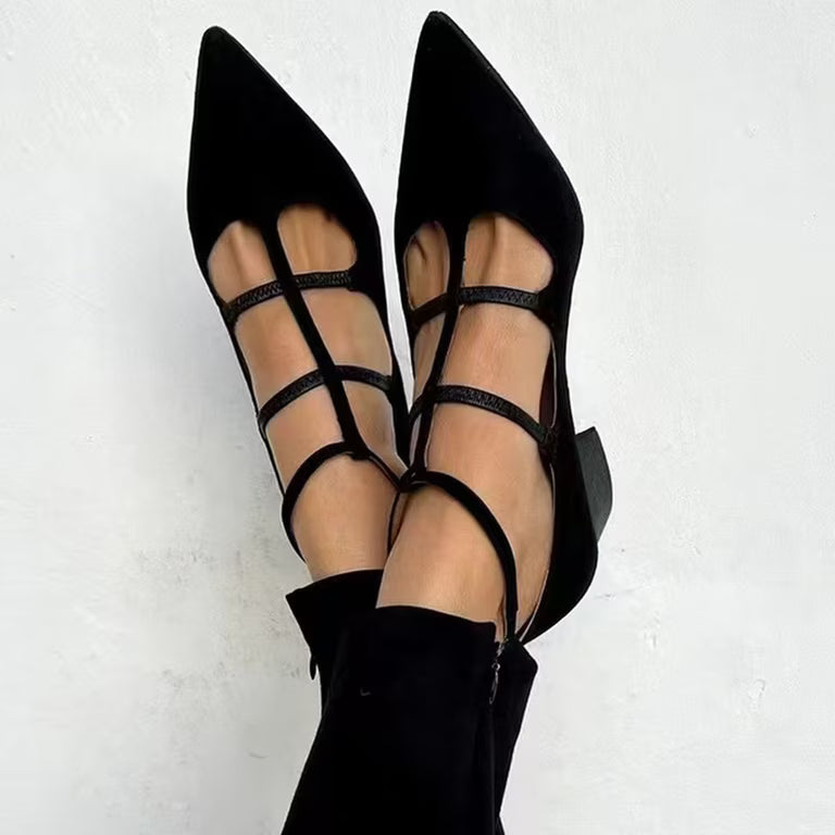 Camille Black Strappy Heels