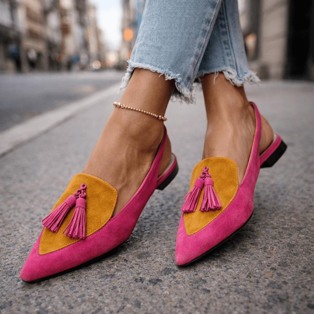 Eliza Tassel-Detail Slingback Flats