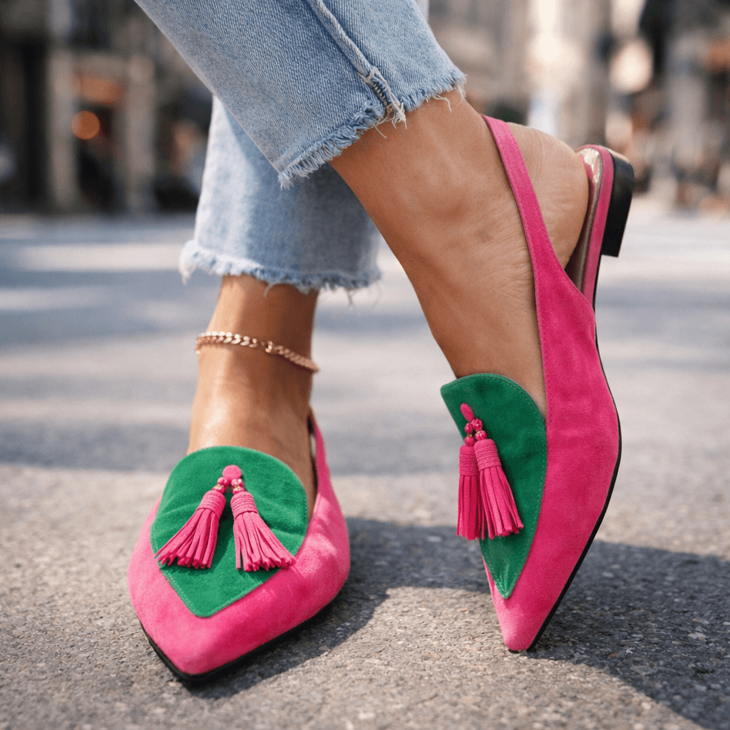 Eliza Tassel-Detail Slingback Flats