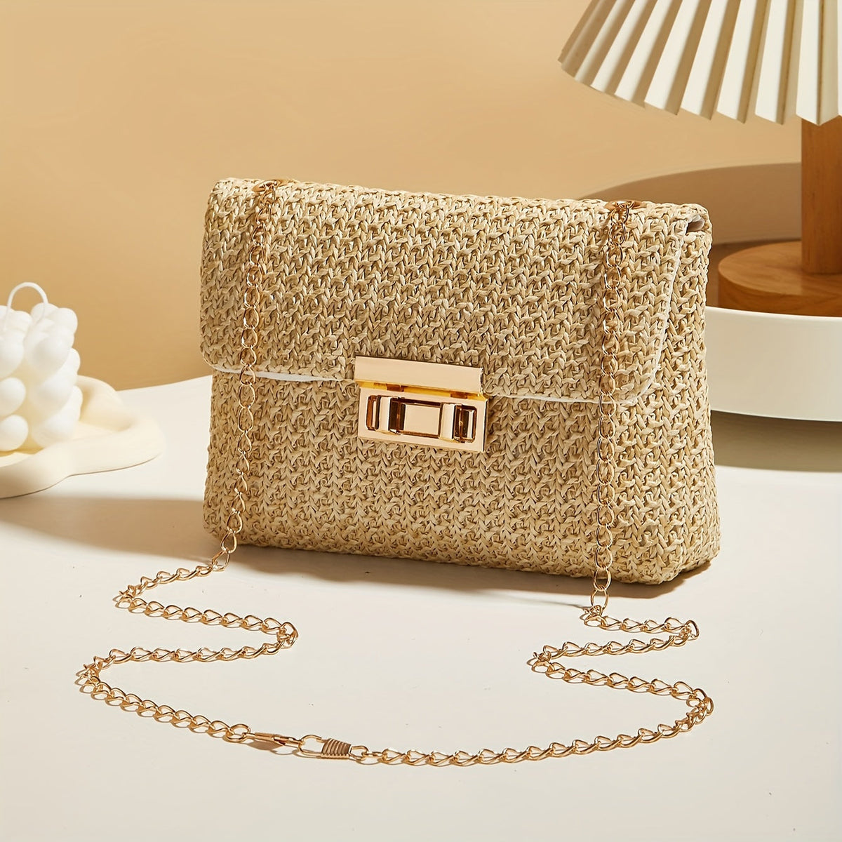 Charlotte Woven Chain Crossbody Bag