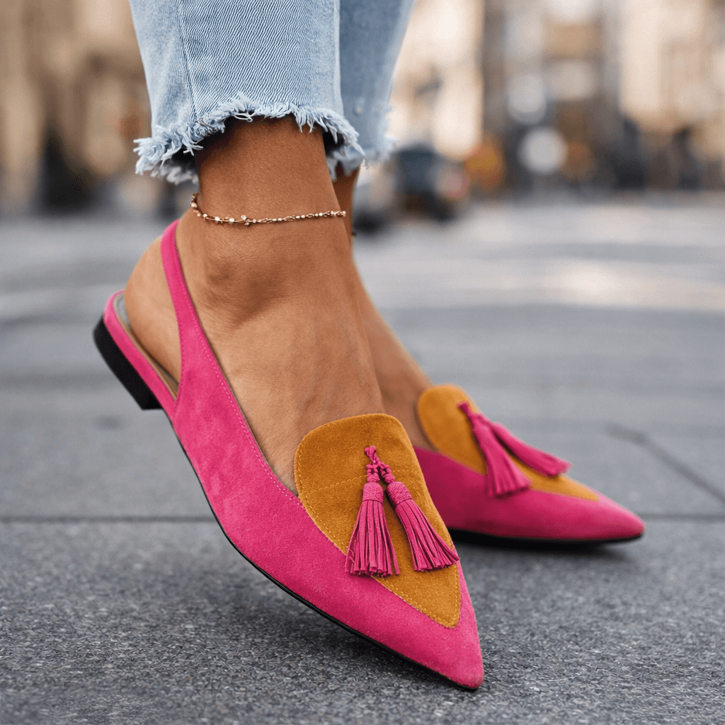 Eliza Tassel-Detail Slingback Flats