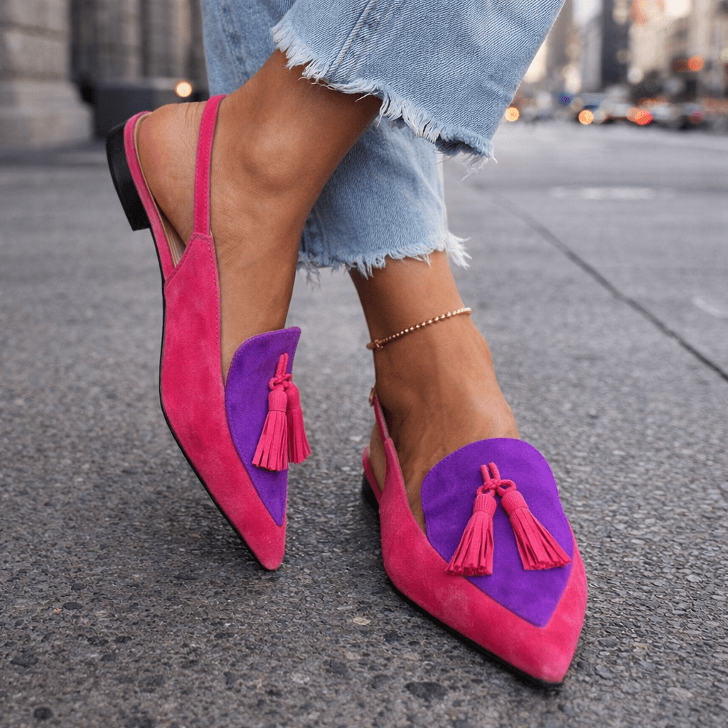 Eliza Tassel-Detail Slingback Flats