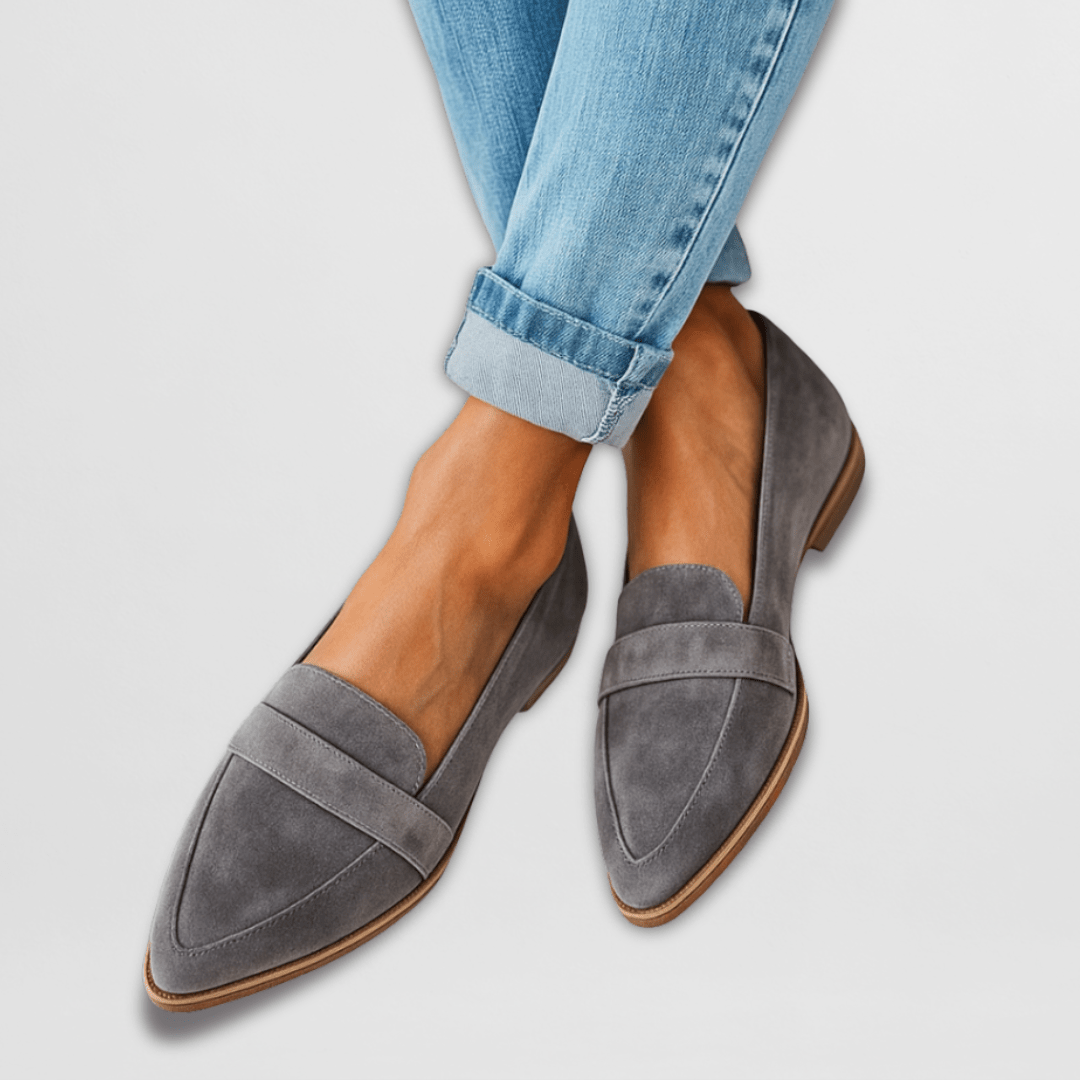 Helen Suede-Effect Pointed Loafers