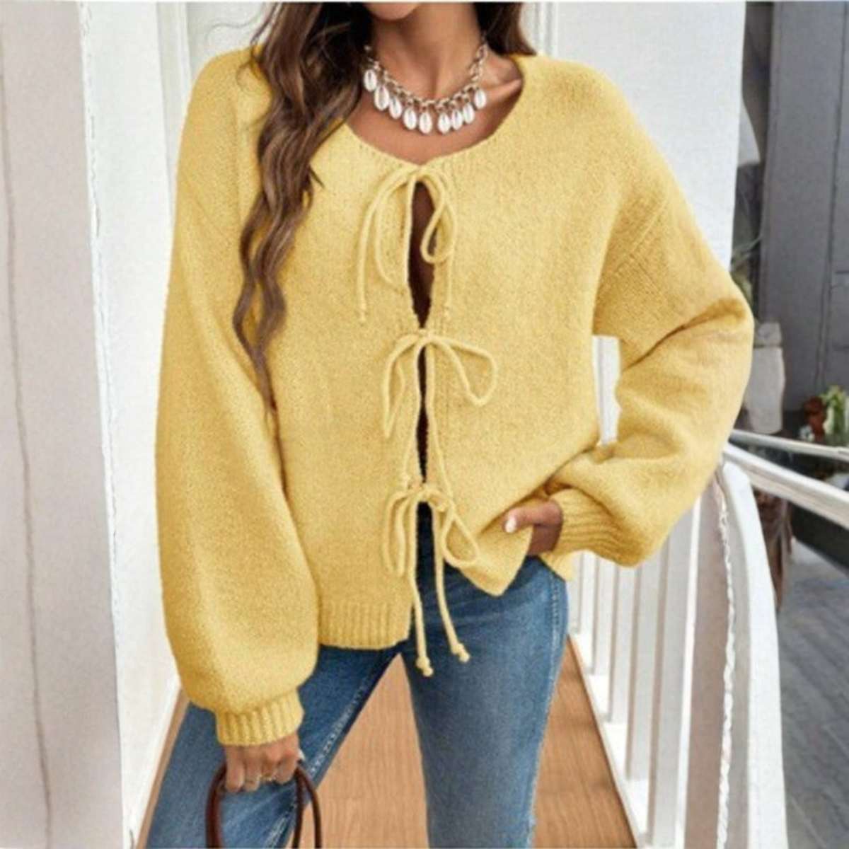 Madeline Tie-Front Knit Cardigan