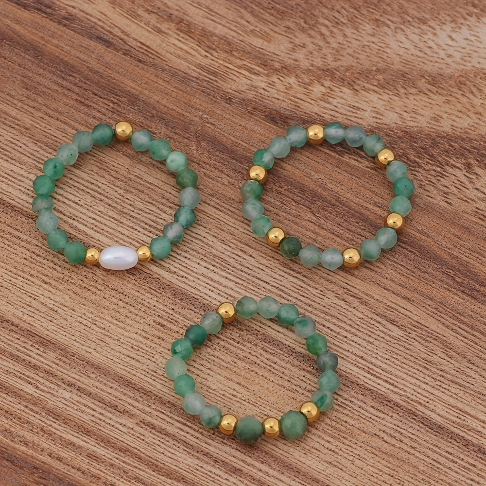 Sienna Three-Piece Beaded Ring Set