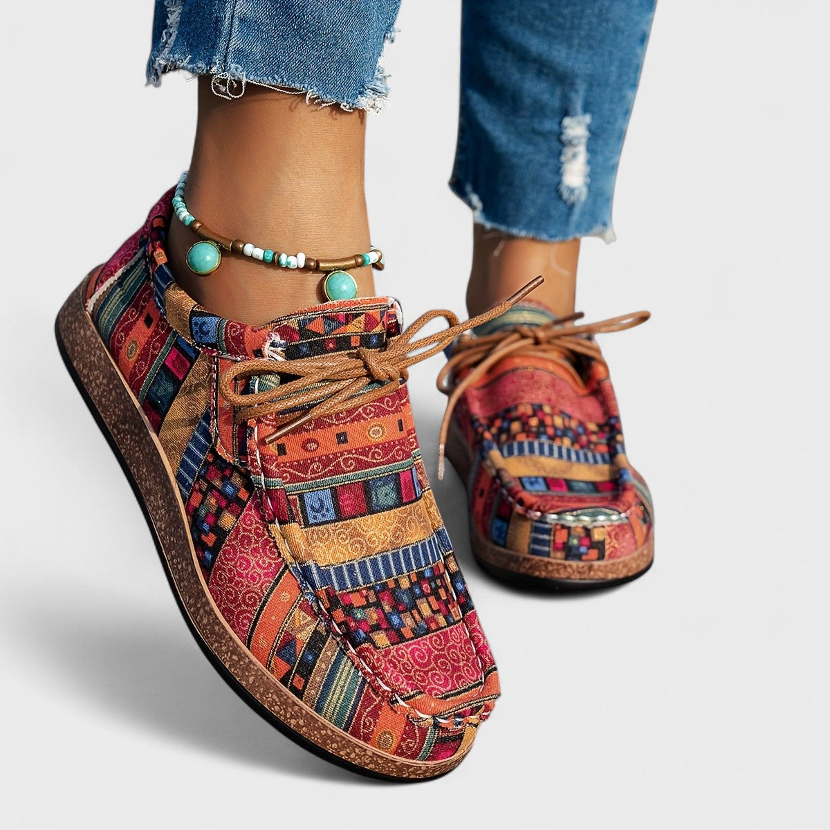 Amélie Orthopedic Boho Patchwork Sneakers