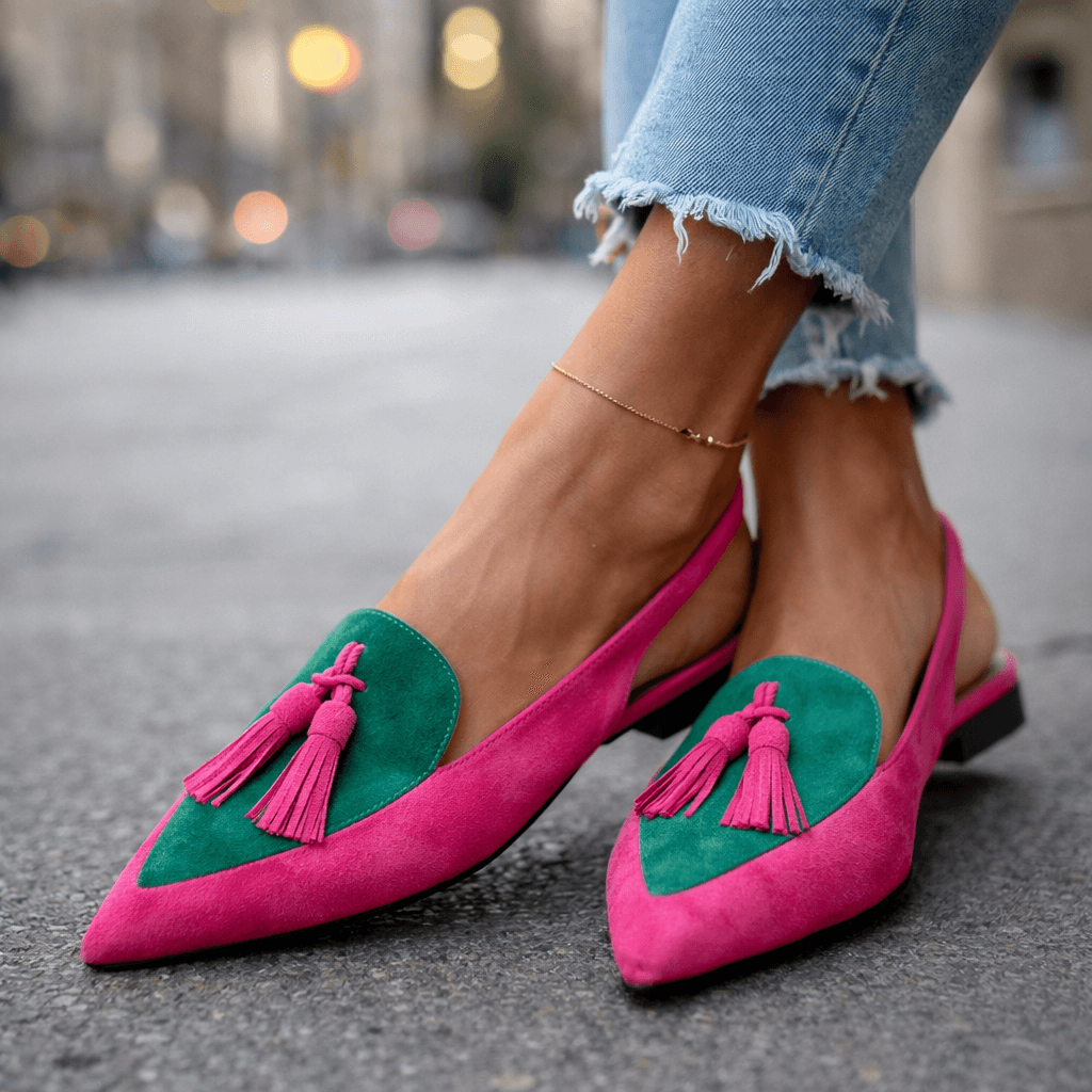 Eliza Tassel-Detail Slingback Flats