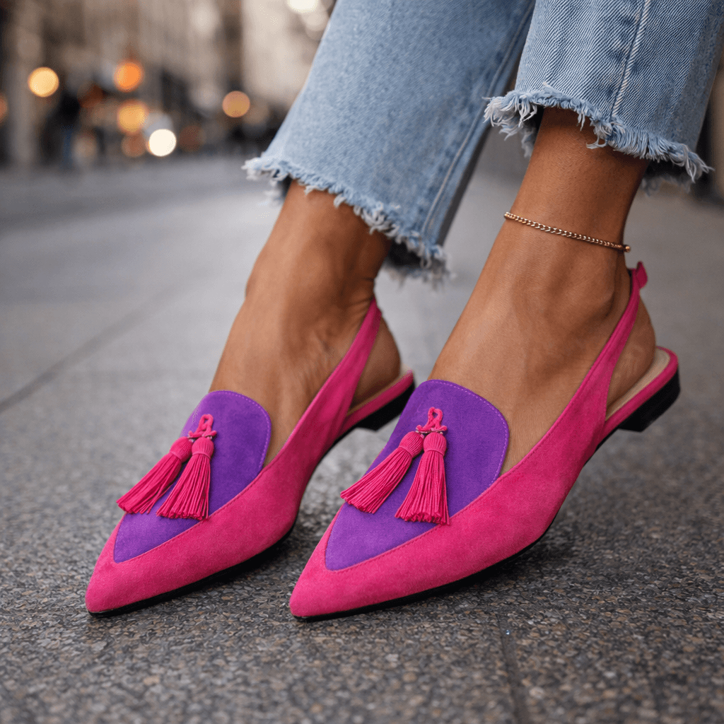 Eliza Tassel-Detail Slingback Flats