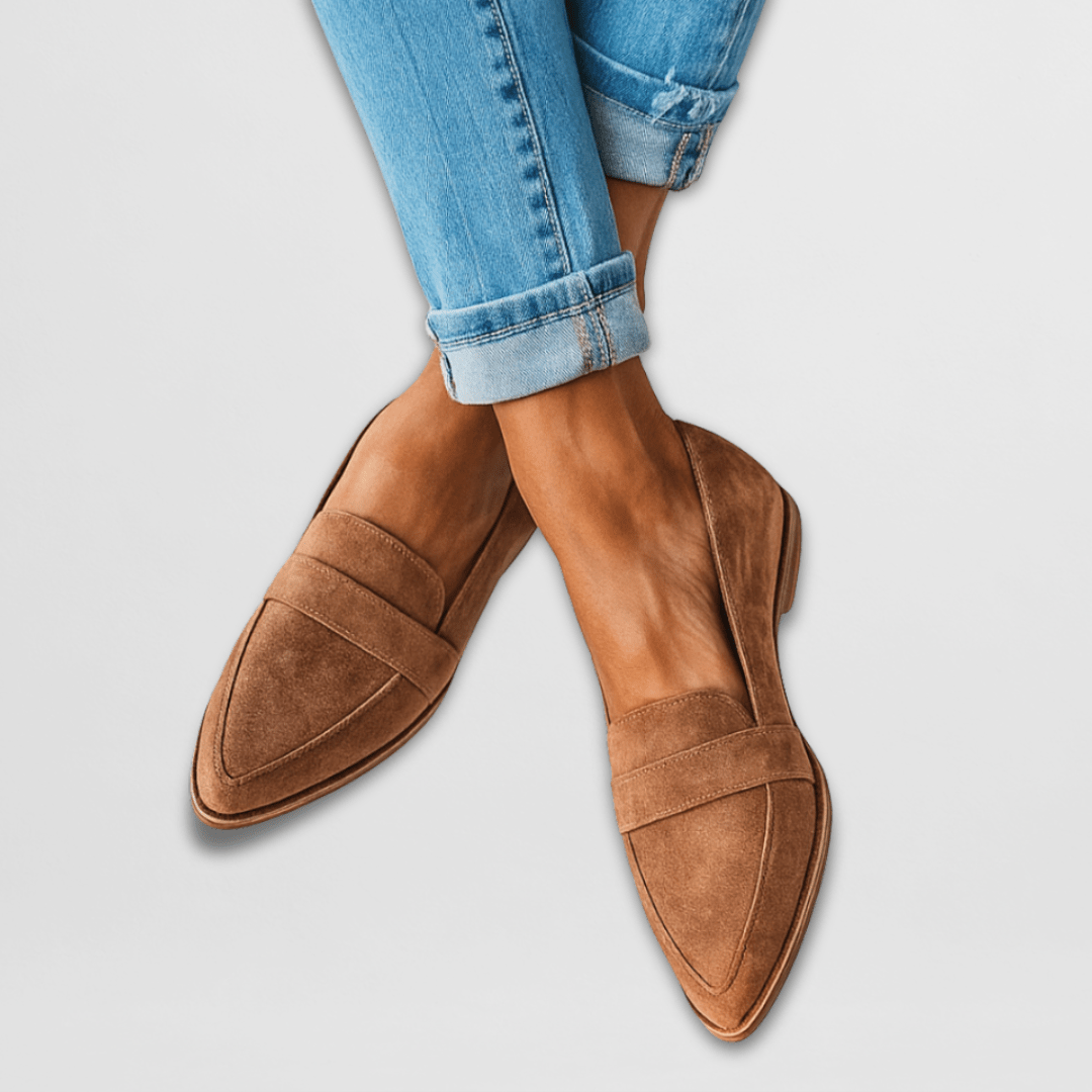 Helen Suede-Effect Pointed Loafers