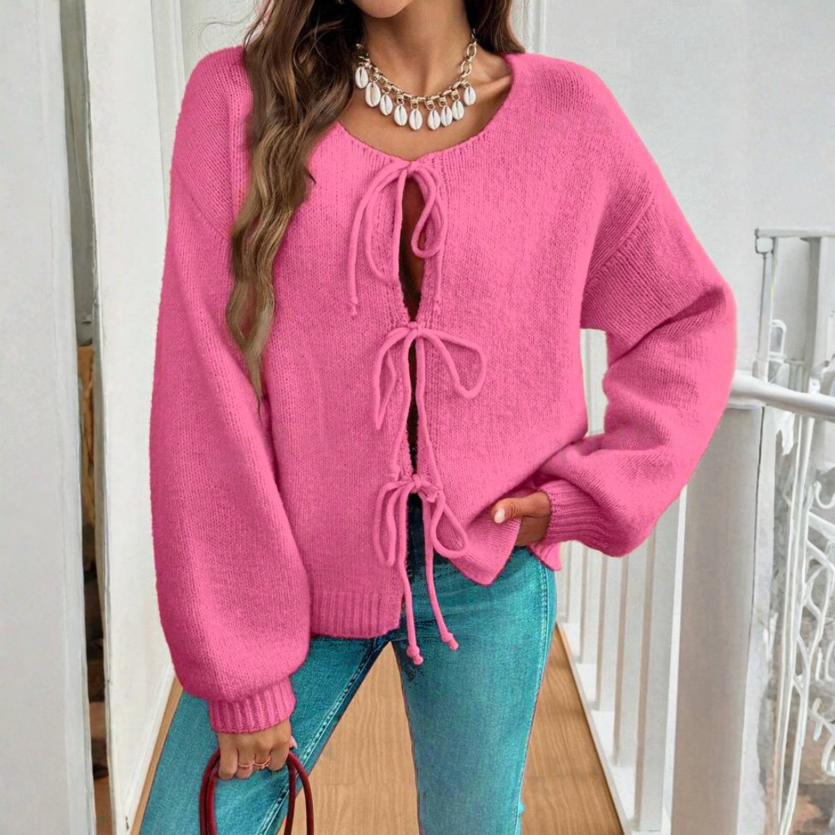 Madeline Tie-Front Knit Cardigan