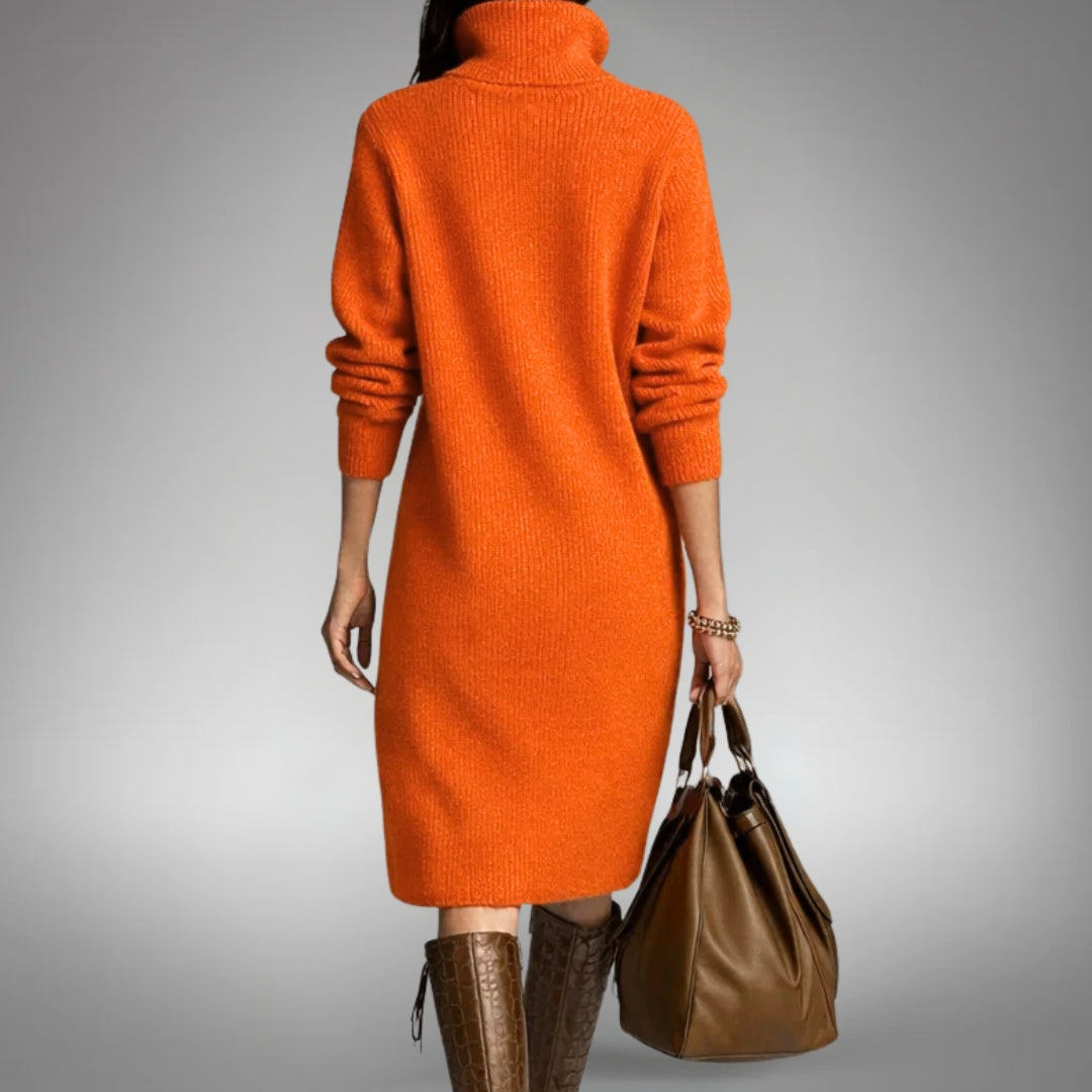 Eliana Button-Collar Knit Dress