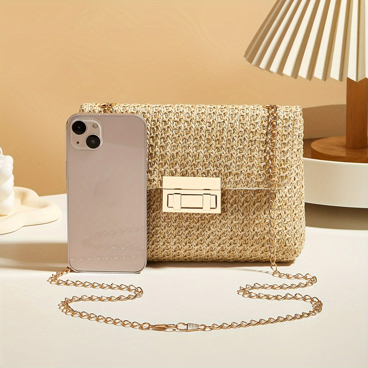 Charlotte Woven Chain Crossbody Bag