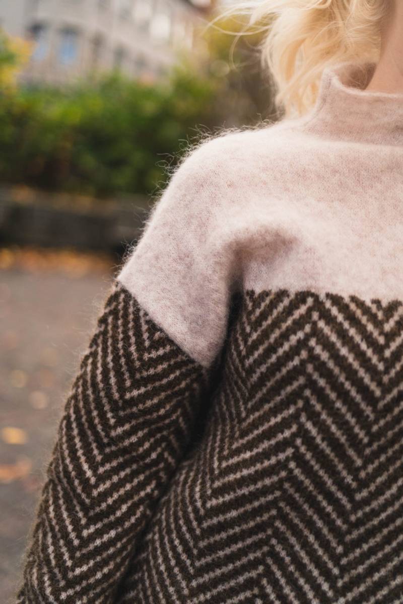Reese Chevron Mock-Neck Sweater