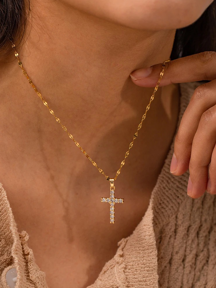 Grace Cubic Zirconia Cross Necklace
