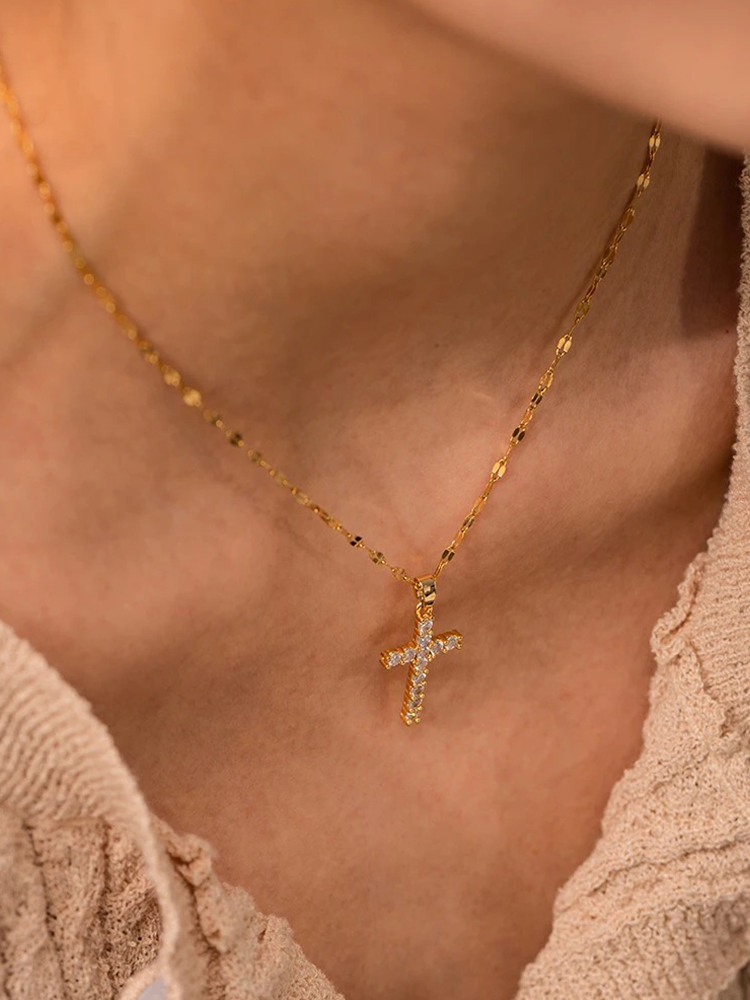 Grace Cubic Zirconia Cross Necklace
