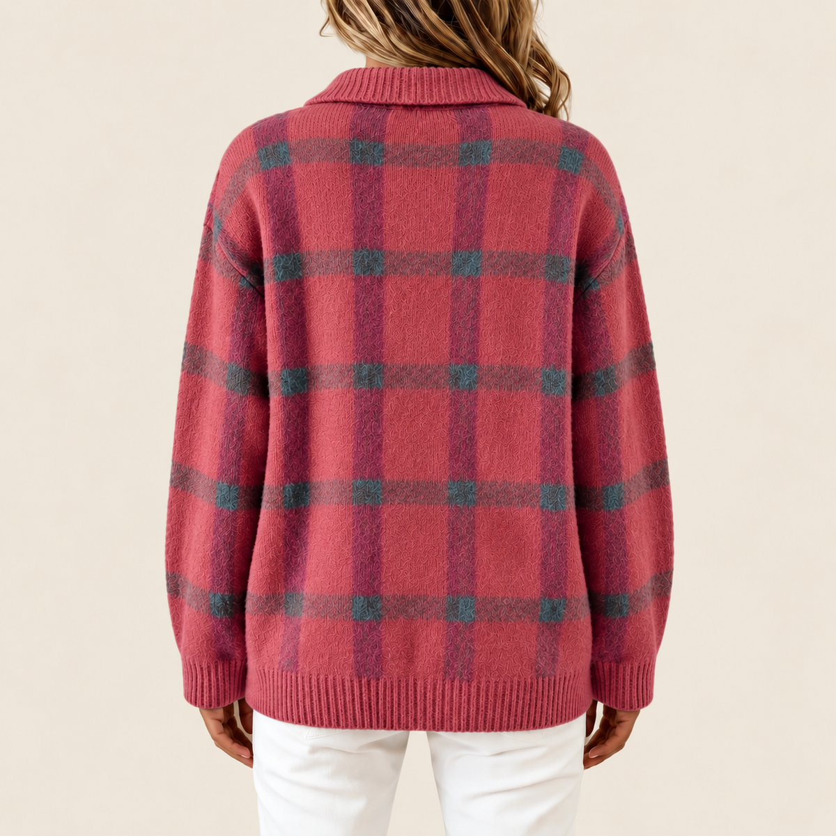 Helena Rose Plaid Knit Cardigan